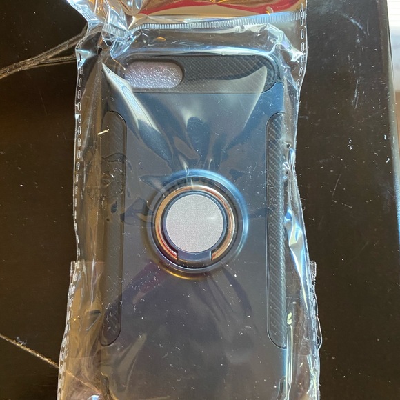 Blue iPhone 7/8 Phone Case w Ring Holder Kickstand - Picture 2 of 6